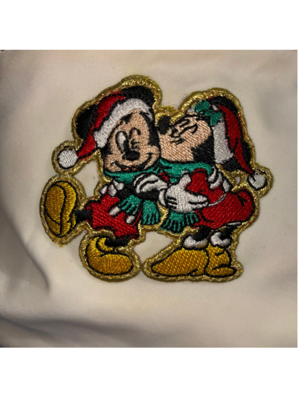 Women's Stoney Clover Lane Disney Mickey Christmas Jumbo Fanny Pack, White/Gold - Picture 6 of 8